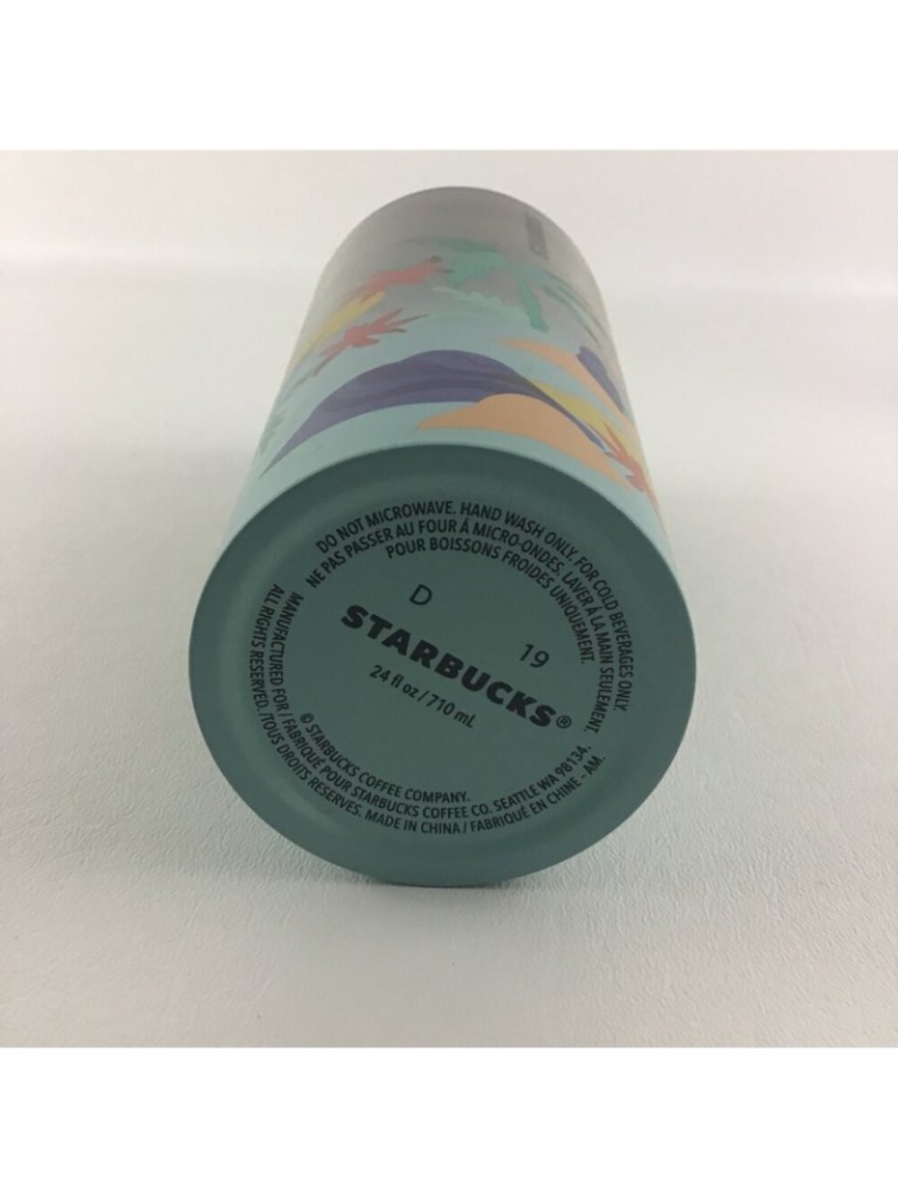 Starbucks 2020 Summer Stainless Steel Tumbler Mermaid Beach Palm Venti 24oz - Picture 5 of 6